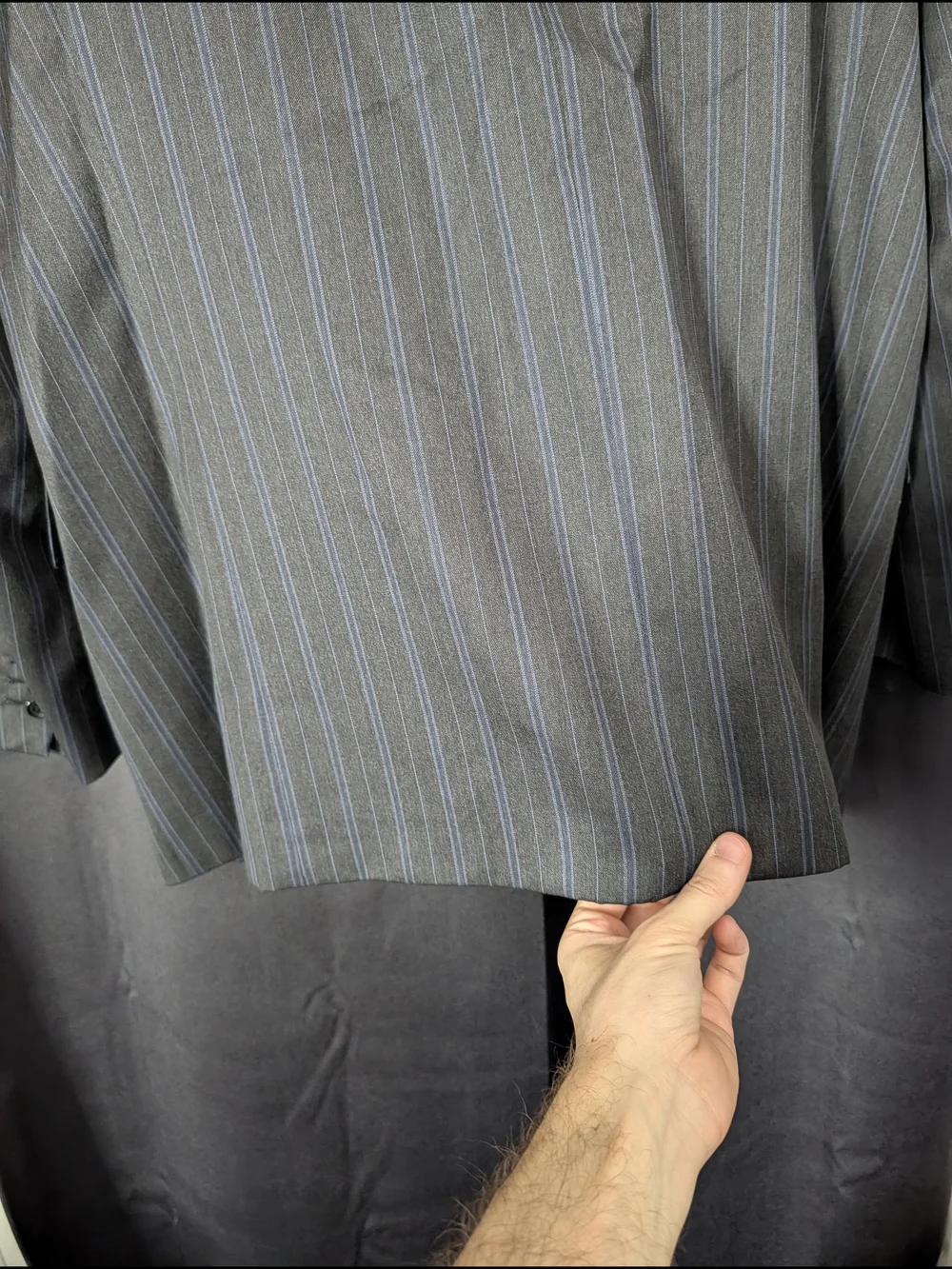 BRIONI Charcoal/Blue Striped SOFT Wool Two-Button Italian Sport Coat 48L